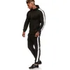 Printemps Automne Survêtement Hommes Ensemble Brand New Striped Sweat + Pantalon Homme Sport Ensembles Rayé Colorblock Joggers Outfits 201130