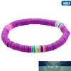 1 pz braccialetto elasticizzato per surfista con perline in vinile arcobaleno, gioielli per bracciale da spiaggia estiva con perline in metallo color oro