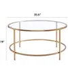 US stock Round Coffee Table Gold Modren Accent Table Tempered Glass Side Table for Home Living Room Mirrored Top/Gold Frame a55