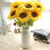 Girasol de seda Artificial para damas de honor de boda, miniramo de flores para el aliento del bebé, decoración de mesa de boda para fiesta en casa