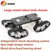 SZDOIT TS400 Büyük Metal 4WD Robot Tank Şasi Kiti İzlenen Paletli Şok Robotik Eğitim Emici Robotik Eğitim Ağır Yük