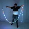 Fita de ginástica rítmica led colorida luminosa fitas de ginástica dança rgb brilho poi para barriga mão props5107328