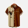 Homens de verão camisas Casuais 3D impressão de manga curta Solta hip hop blouse topo Streetwear Hawaiin Beach Camisas com bolso