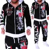 ZOGAA MENS TRACKSUITカジュアルスウェットスーツメン2ピースセットアウトフィットスポーツウェアトップスとパンツメンズマッチングセットワークアウトトラックスーツ201128