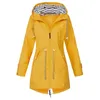 Mulheres capa de chuva jaqueta floresta mulher impermeável ao ar livre longo outono inverno casaco s5xl y2003249665303