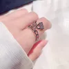 Schöne niedliche Key Lock Charms Rings Mode Luxusdesigner Diamond Zirkonia Band Ring für Frauen Mädchen offen verstellbares Gold Silber C240H