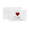 Valentine Greeting Card Heart Printed Letters Bronzing Greeting Cards with Envelope Wedding Anniversary Valentine Gift DIY Cards