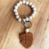 Party Wood Bead Armband Keychain Pure Wood Color Car Chain Cotton Tassel Keyring With Eloy Ring Wood P￤rled Decoration Pendant GCE14284