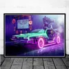 Back to the Future Movie Classic Cool Car Poster And Prints Wall Art Canvas Painting Vintage Pictures Home Decor quadro cuadros1235O