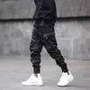 Multi-bolso techwear carga calças homens punk harem corredores calças calças calças calças cordão harajuku hip hop hop street wear 201114