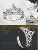 Kadınlar S925 Gümüş Açık Ayarlanabilir Moda Takı Ringen Gelin Düğün Nişan Lüks Aksesuarlar 776 için Taç Yüzük