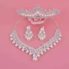 Luxury Fashion 2018 Necklaces Earrings Tiara Rhinestone Crystal Pearl Wedding Bride Party Wholesale Bridal Jewelry Sets