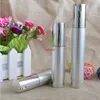 15ml 20ml 30ml Shiny Silver Airless Refillable Bottles Thin Healthy Travel Empty Cosmetic Containers for Liquid Makeup 10pcs/lotpls order