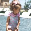 Retail Baby Girls Beautiful Swimming Wear Suits Lovely Flamingo Ice Cream Bear Giraffe Baddräkter barn mode badkläder E10002 Y202301039