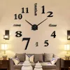 2020 Super Big DIY Wall Clock Acrylic Metal Mirror Super Big Personalized Digital Watches Clocks Freeshipping 130cm x 130 cm Y200109