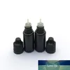 200pcs 10ml Empty PE Black Soft Plastic Dropper Bottle With Childproof Cap E Liquid Vial