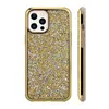 Coque de téléphone de luxe en diamant scintillant, étui arrière à paillettes avec strass pour iPhone 13 12 pro max XR XS MAX X