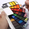 Promotion Dropshipping 18/25/33/42 couleurs Ensemble de peinture à l'aquarelle solide avec stylo à brosse à eau Pigment aquarelle pour dessiner Art Supplie 201226