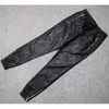 Hommes Joggers Faux cuir Jogger pantalon côté fermeture éclair Hip Hop PU cuir sarouel fermeture éclair jambe ouverture pantalon cordon taille 20111242S