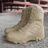 Taille 39-47 désert tactique hommes bottes résistant à l'usure armée bottes imperméable en plein air randonnée hommes combat bottine 201127