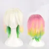 Graduale Arcobaleno Parrucche Cosplay donne breve rettilineo capelli sintetici parrucca Prop