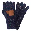 Gants d'hiver unisexes pour écran tactile, SMS, téléphone intelligent, tricot d'hiver noir pour hommes et femmes, gants tactiles, mitaines magiques, gants épais