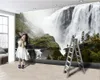 3D-behang Muurschildering 3D-landschap behang Mooi landschap van hoge bergen en watervallen Woonkamer Slaapkamer HD Wallpaper