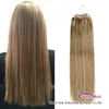 Healthy Tips Micro Bead Hair Extensions #10 Medium Golden Brown Straight Brazilian Remy Human Hair Loop Micro Ring Extentions 50g 0.5g/s