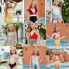 Enfant Maillots De Bain Petit Enfant Fille Maillot De Bain Bikini Baigner Lettre Imprimer Léopard Tie Dye Bébé Maillot De Bain Costume