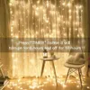 Noël fenêtre rideau chaîne lumière 3*3m LED guirlandes lumineuses en plein air contrôle de la musique USB puissance guirlande lampe fête jardin