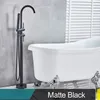 Brushed gold Bathtub Floor Stand Faucet Mixer Single Handle Mixer Tap 360 Rotation Spout With ABS Handshower Bath Mixer Shower4518101