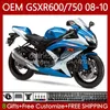 Injectievorm voor Suzuki Body GSXR 600 750 CC 600CC 750CC GSXR600 K8 GSX-R750 88NO.111 GSXR-600 GSXR-750 08 09 10 GSXR750 GSX-R600 2008 2009 2010 OEM Fairing Light Blue Blk