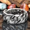 Punk Silver gold contrast color chain ring hip hop women men band rings fashion jewelry will and sandy gift