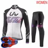 Lente / herfst liv team 2021 pro vrouwen fietsen jersey set vrouwelijke fiets kleding kits racing fiets kleding pak MTB uniform Y21020108