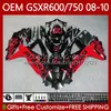 Suzuki Body GSXR 600 750 CC 600CC 750CC GSXR600 K8 GSX-R750 88NO.40 GSXR-600 GSXR-750 08 09 10 GSXR750 GSX-R600 2008 2009 2010 OEM 페어링 레드 블랙 블랙