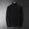 maglione a collo alto da uomo slim fit nero