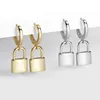 Dangle & Chandelier Huggie Padlock Earrings Gold Silver Color Female 925 Sterling Key Lock Drop For Women Men Ear Piercing Jewelry1