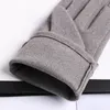 Cinq doigts gants femmes hiver section mince garder écran tactile chaud plus velours à l'intérieur lettre broderie femme gants de conduite élégants1