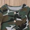 Pudcoco Expédition rapide Nouvelle mode infantile nouveau-né bébé garçon fille vêtements camouflage combinaison barboteuse à manches courtes vêtements en coton tenue G1221