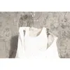 [EAM] Женщины Белый Нерегулярный Узел Сплит Большой Размер Рубашка Платье Новый Отворот С Длинным Рукавом Свободная подходящая Мода Весна Лето 2020 LJ200818