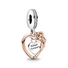 925 perline delicate in argento sterling madre figlia cuore fascino braccialetto di fascino gioielli moda lusso anniversario regalo1978322