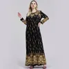 Plus Size Maxi Dress Donna Musulmana Maniche lunghe Abito O Collo Abiti islamici Turchia Arabo Abbigliamento modesto Allentato Causale Abaya 5XL 6XL