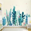 [shijuekongjian] Stickers muraux d'algues DIY Stickers muraux de plantes marines pour salon enfants chambre à coucher accessoires de décoration 201130