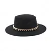 New Classic Wool Fedora Hats Women Tinta unita Flat Top Bowler Hat Autunno Inverno Cappelli Panama Wide Brim Jazz Cap