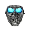 Motorradbrille mit Maske, Persönlichkeitsschädel, Motocross-Reiten, winddichte Gesichtsmaske, MTB, ATV, Skibrille, Off-Road-MOTO-Rennhelm, Halloween-Atmosphärenmasken