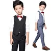 Flower Boys Roupas Set School Kids Casamento Formal Vestido Colete Calças 2pcs Terno Crianças Birtdahy Prom Ceremony Traje 201031