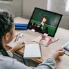 Suporte de Tablet, [Versão atualizada] Suporte de suporte de alumínio de alumínio de alumínio de nível ocular ajustável, compatível com série iPad, série de superfície da Microsoft, Samsung, -pink