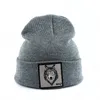 Whole 2019 New Fashion Mens Beanie Animal Wolf Embroidery Winter Hats Knitted Beanies For Men Streetwear Hip hop Skullies Bonn1401418