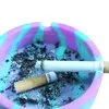 Mjukt silikon Ashtray Round Lysous Mini Ash Tray Portable Anti-Scalding Cigarette Holder Hem Novelty Crafts Rökning Tillbehör