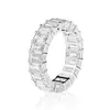 Eternity Emerald Cut Lab Diamond Ring 925 Sterling Silver Engagement Wedding Rings For Women Jewelry Gift3949474